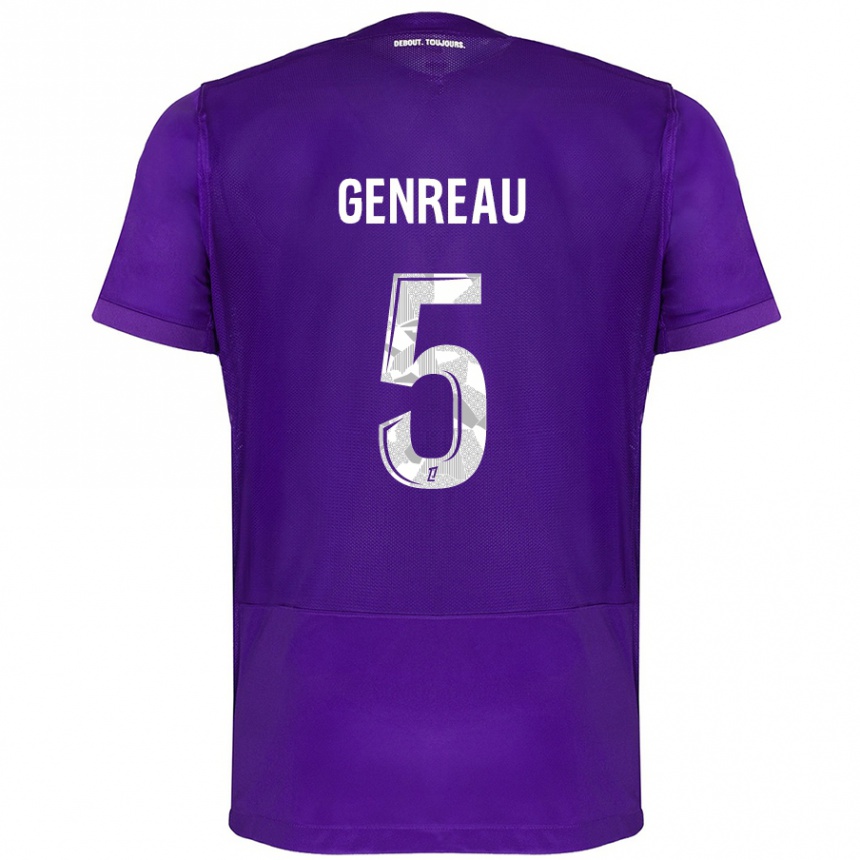 Vaikiškas Denis Genreau #5 Violetinė Balta Namų Marškinėliai 2024/25 T-Shirt