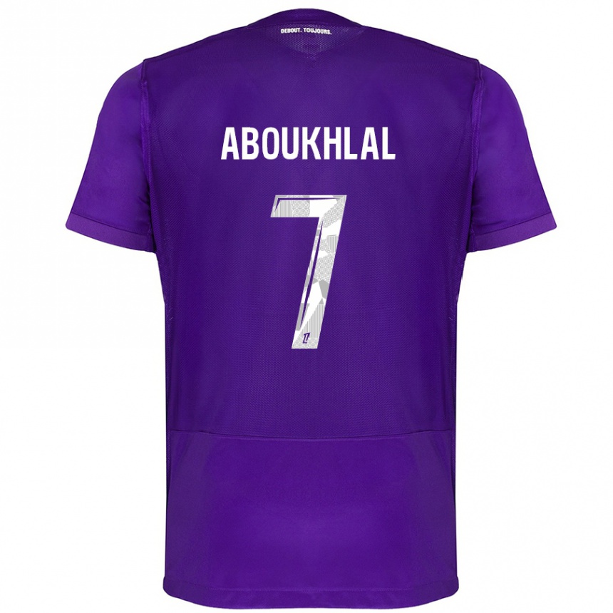 Vaikiškas Zakaria Aboukhlal #7 Violetinė Balta Namų Marškinėliai 2024/25 T-Shirt