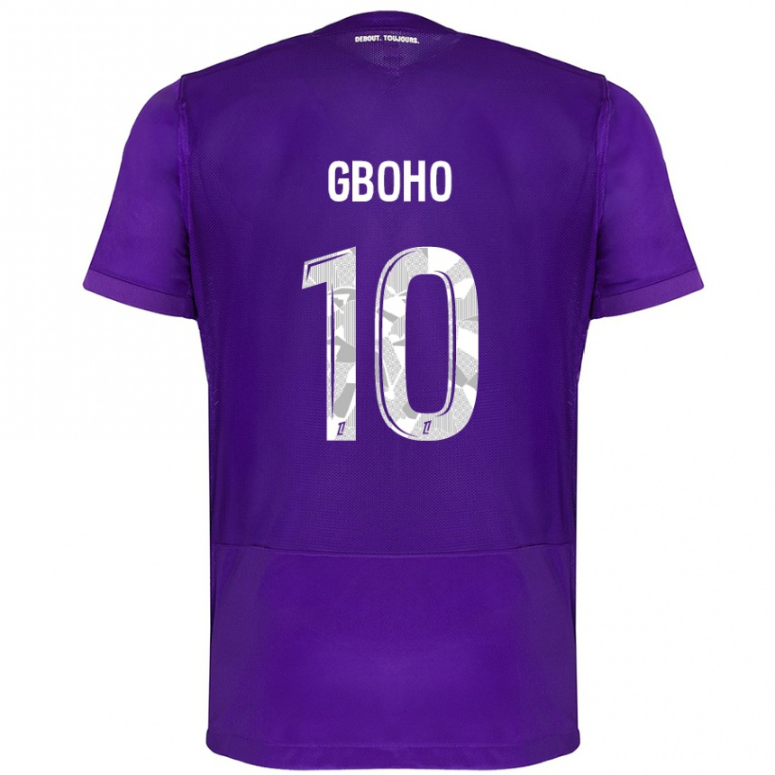 Vaikiškas Yann Gboho #10 Violetinė Balta Namų Marškinėliai 2024/25 T-Shirt