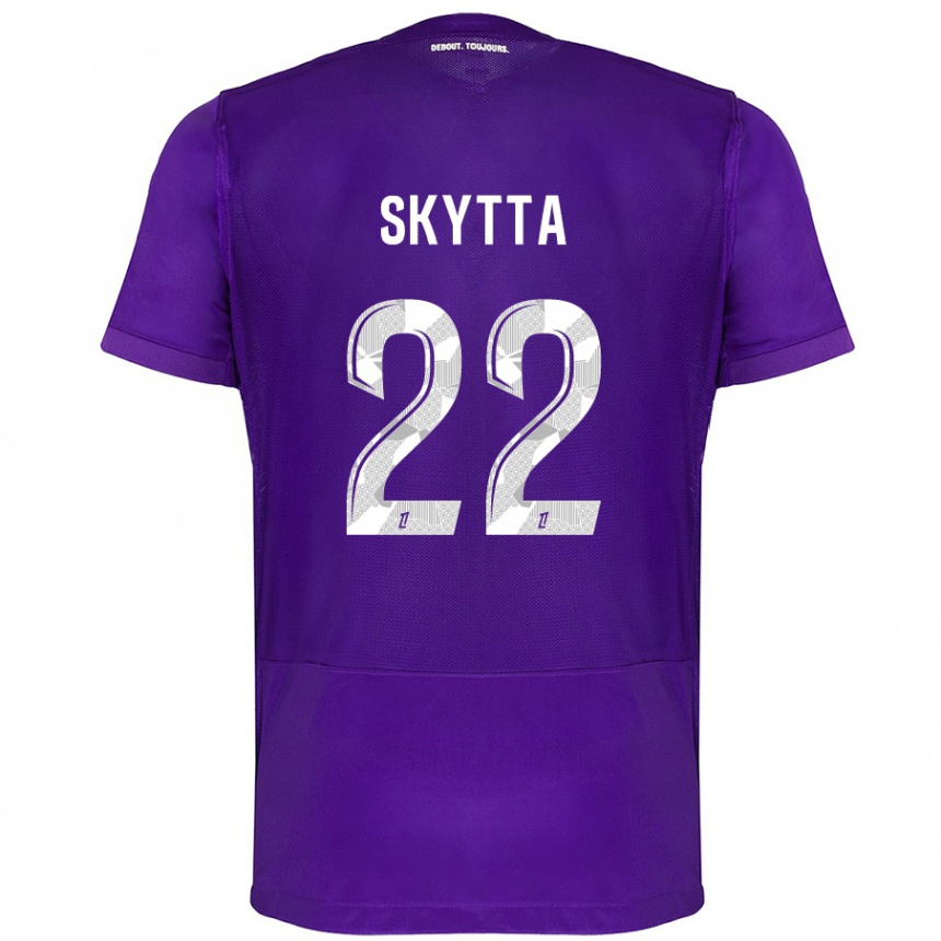 Vaikiškas Naatan Skyttä #22 Violetinė Balta Namų Marškinėliai 2024/25 T-Shirt