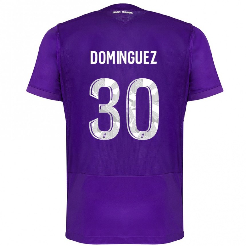 Vaikiškas Álex Domínguez #30 Violetinė Balta Namų Marškinėliai 2024/25 T-Shirt