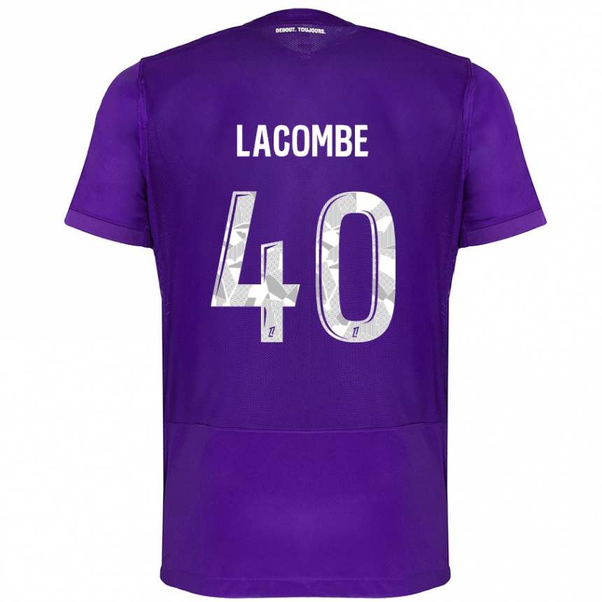 Vaikiškas Justin Lacombe #40 Violetinė Balta Namų Marškinėliai 2024/25 T-Shirt