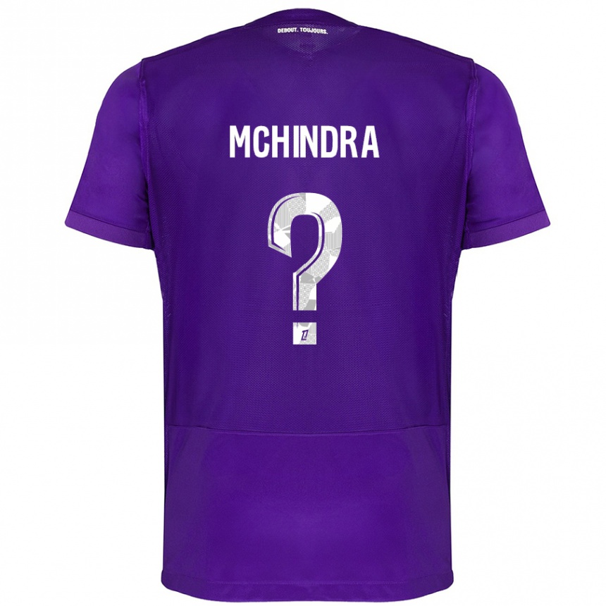 Vaikiškas Naime Said Mchindra #0 Violetinė Balta Namų Marškinėliai 2024/25 T-Shirt