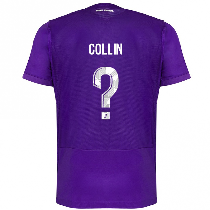 Vaikiškas Théo Collin #0 Violetinė Balta Namų Marškinėliai 2024/25 T-Shirt