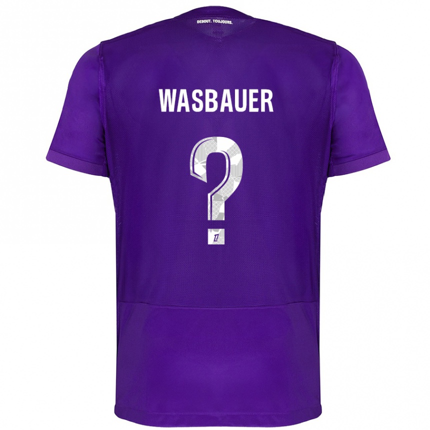 Vaikiškas Nicolas Wasbauer #0 Violetinė Balta Namų Marškinėliai 2024/25 T-Shirt