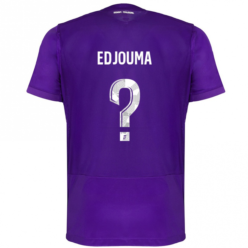 Vaikiškas Noah Edjouma #0 Violetinė Balta Namų Marškinėliai 2024/25 T-Shirt