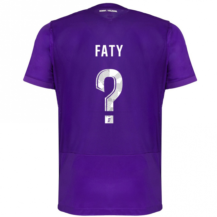 Vaikiškas Enzo Faty #0 Violetinė Balta Namų Marškinėliai 2024/25 T-Shirt