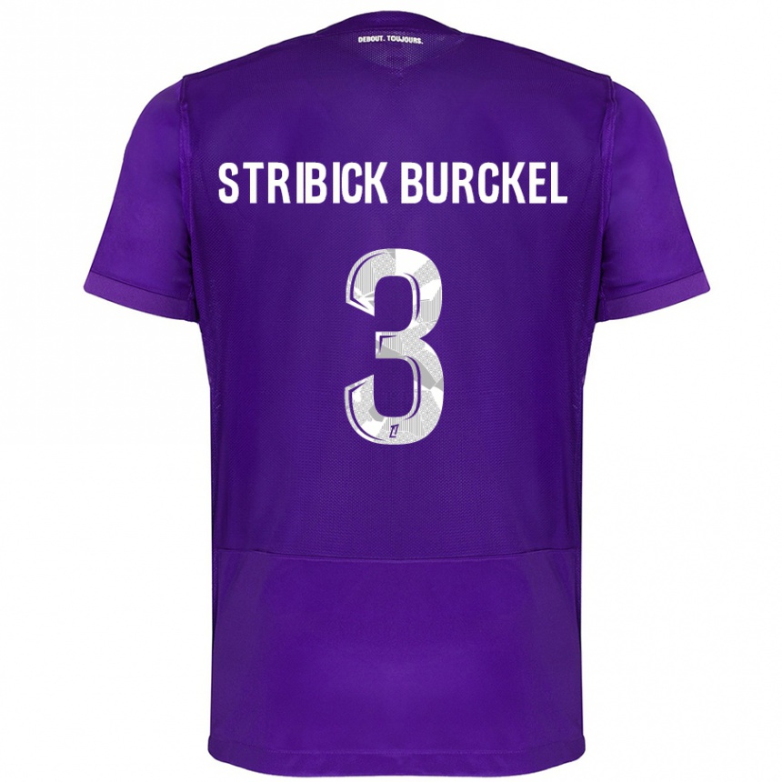 Vaikiškas Laetitia Stribick-Burckel #3 Violetinė Balta Namų Marškinėliai 2024/25 T-Shirt