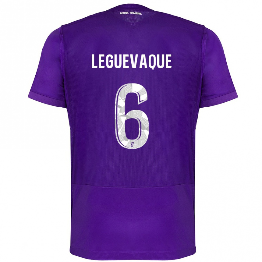 Vaikiškas Laurie Leguevaque #6 Violetinė Balta Namų Marškinėliai 2024/25 T-Shirt