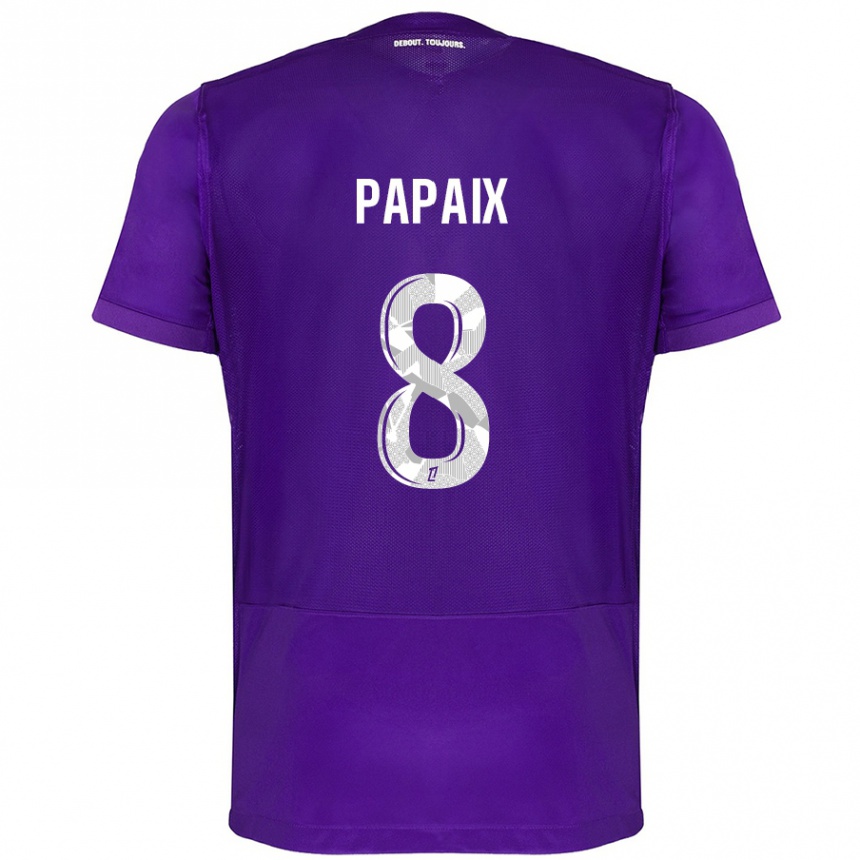 Vaikiškas Pauline Papaix #8 Violetinė Balta Namų Marškinėliai 2024/25 T-Shirt