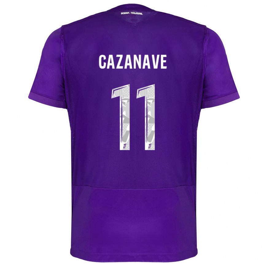 Vaikiškas Julie Cazanave #11 Violetinė Balta Namų Marškinėliai 2024/25 T-Shirt