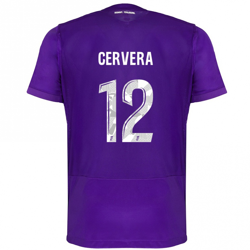 Vaikiškas Laurianne Cervera #12 Violetinė Balta Namų Marškinėliai 2024/25 T-Shirt