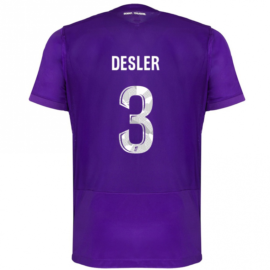 Vaikiškas Mikkel Desler #3 Violetinė Balta Namų Marškinėliai 2024/25 T-Shirt