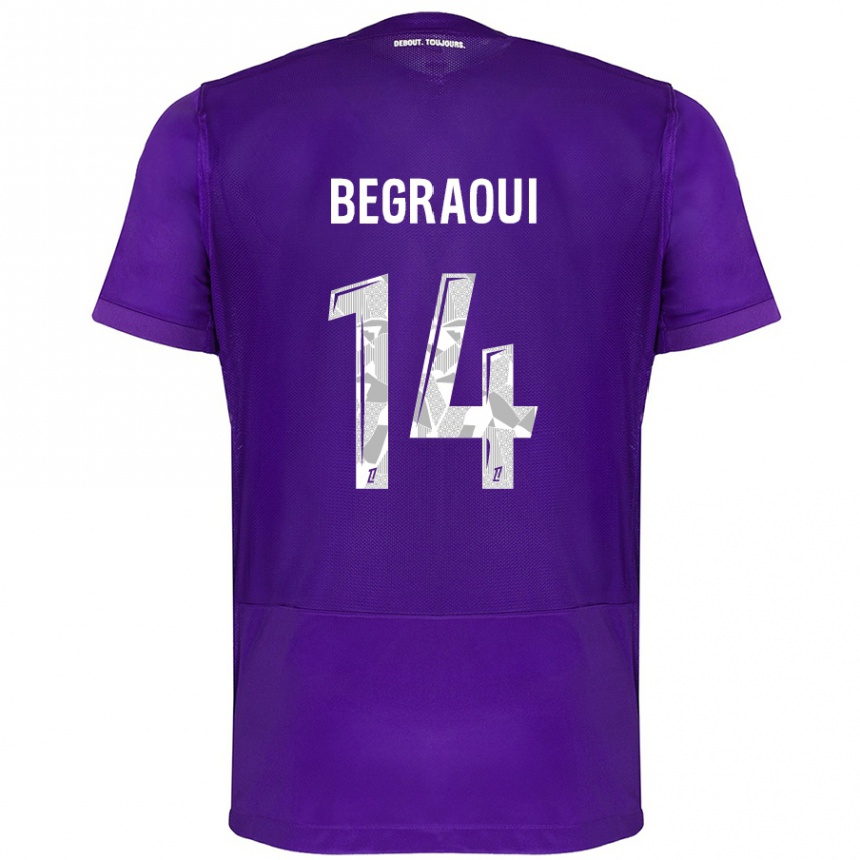 Vaikiškas Yanis Begraoui #14 Violetinė Balta Namų Marškinėliai 2024/25 T-Shirt