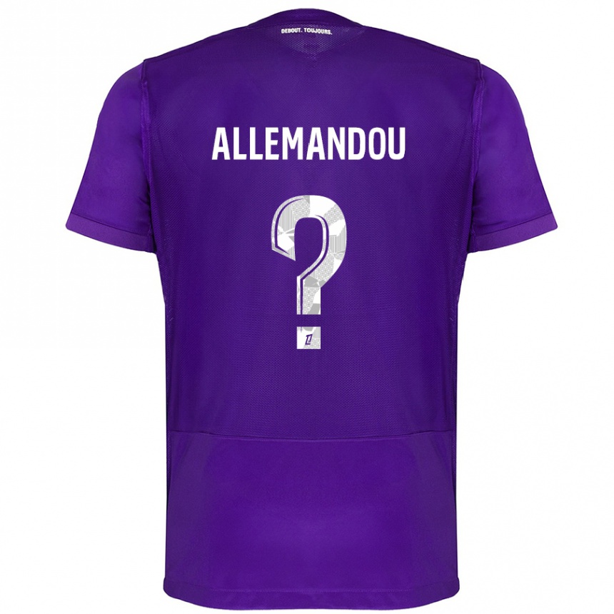 Vaikiškas Teddy Allemandou #0 Violetinė Balta Namų Marškinėliai 2024/25 T-Shirt