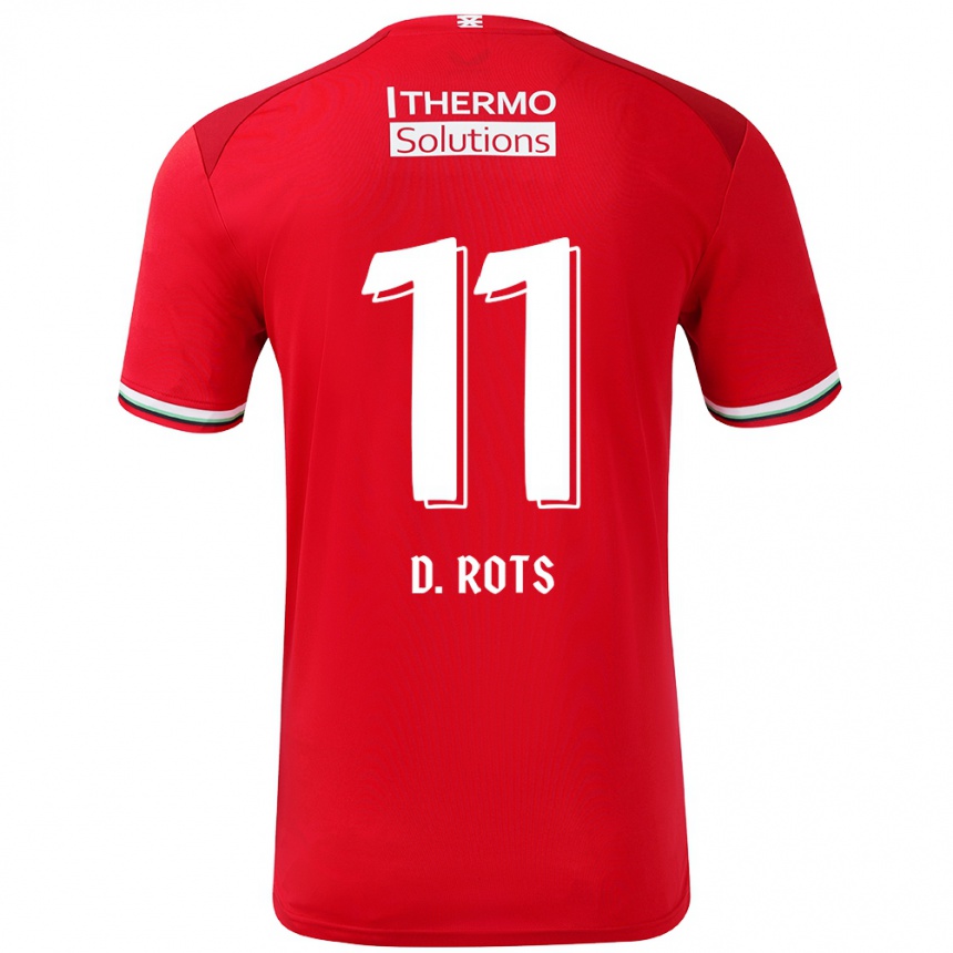 Vaikiškas Daan Rots #11 Raudona Balta Namų Marškinėliai 2024/25 T-Shirt