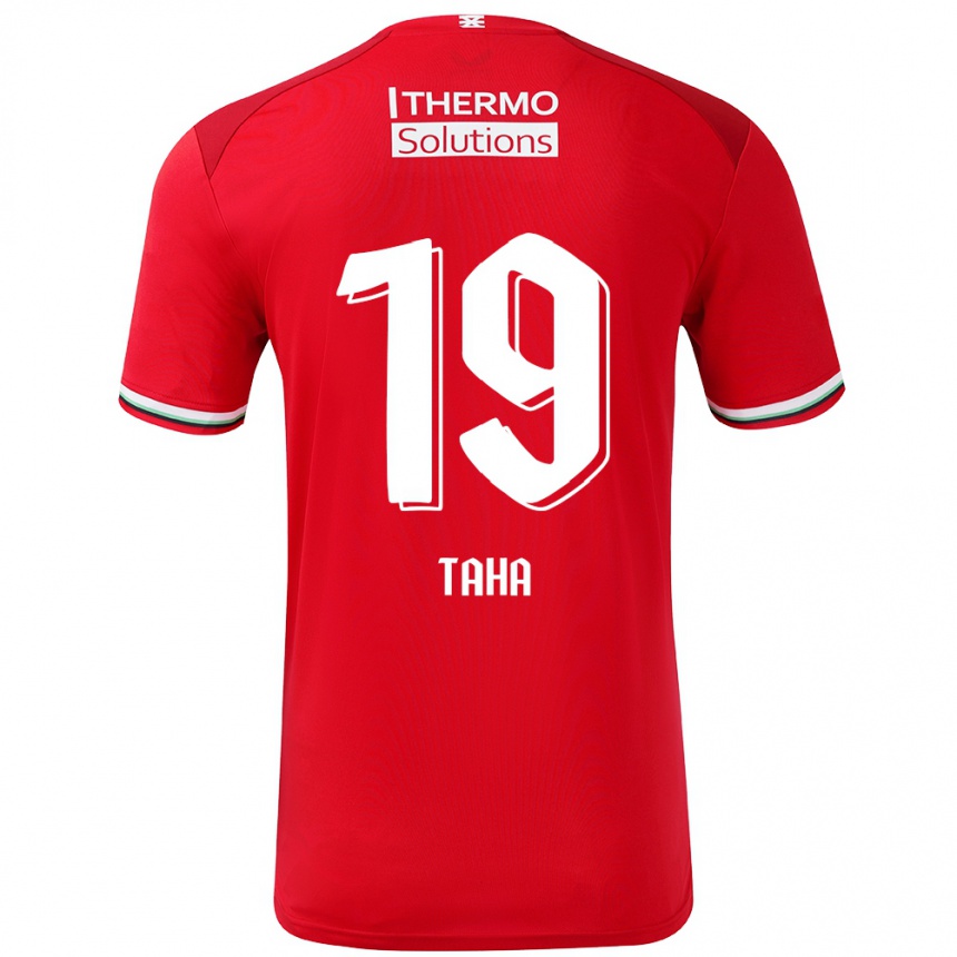 Vaikiškas Younes Taha #19 Raudona Balta Namų Marškinėliai 2024/25 T-Shirt