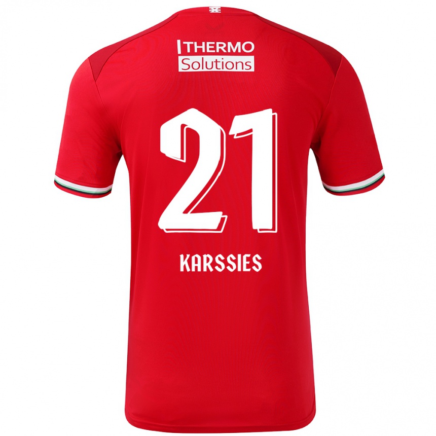 Vaikiškas Sam Karssies #21 Raudona Balta Namų Marškinėliai 2024/25 T-Shirt