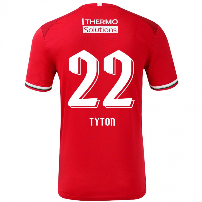 Vaikiškas Przemyslaw Tyton #22 Raudona Balta Namų Marškinėliai 2024/25 T-Shirt