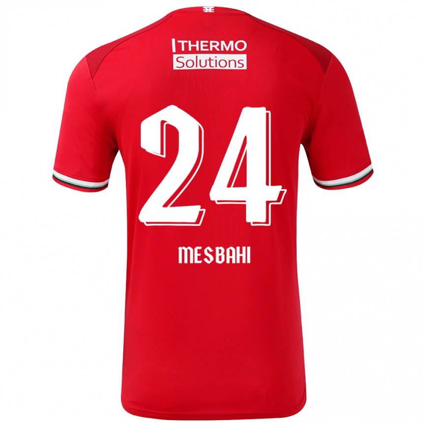 Vaikiškas Juliën Mesbahi #24 Raudona Balta Namų Marškinėliai 2024/25 T-Shirt