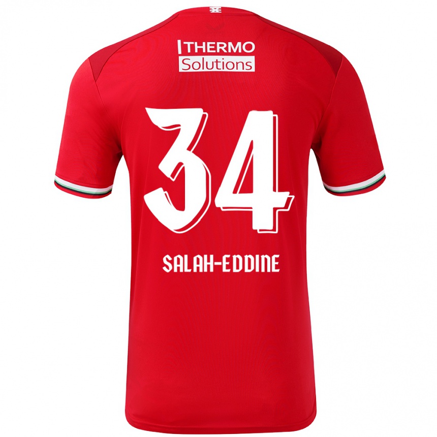 Vaikiškas Anass Salah-Eddine #34 Raudona Balta Namų Marškinėliai 2024/25 T-Shirt