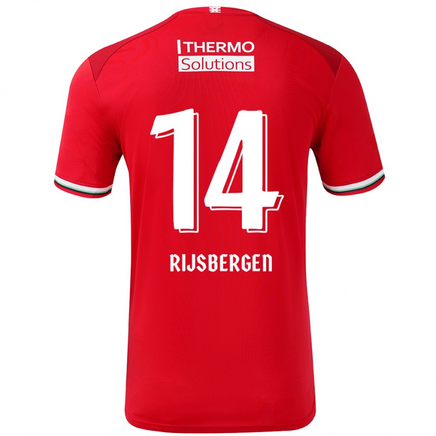 Vaikiškas Liz Rijsbergen #14 Raudona Balta Namų Marškinėliai 2024/25 T-Shirt