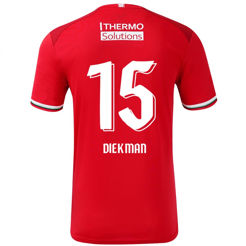 Vaikiškas Jill Diekman #15 Raudona Balta Namų Marškinėliai 2024/25 T-Shirt