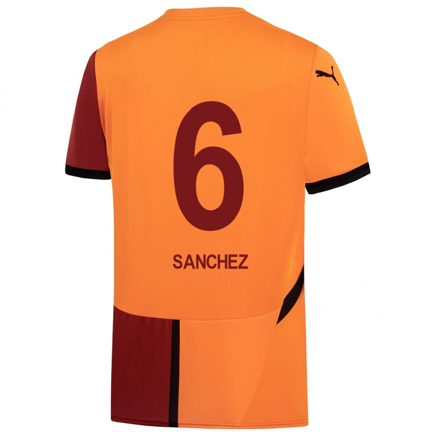 Vaikiškas Davinson Sanchez #6 Geltona Raudona Namų Marškinėliai 2024/25 T-Shirt