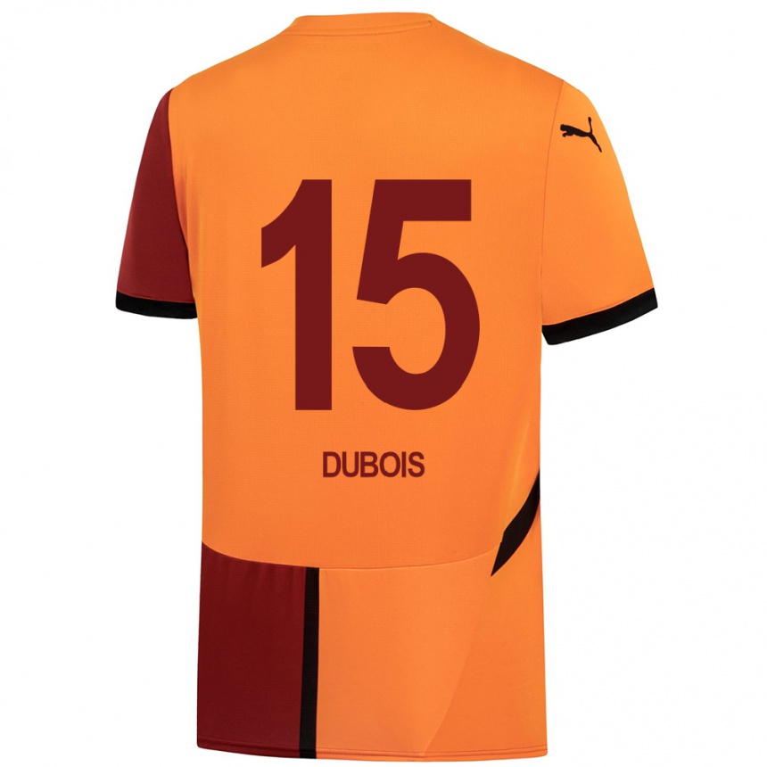 Vaikiškas Léo Dubois #15 Geltona Raudona Namų Marškinėliai 2024/25 T-Shirt