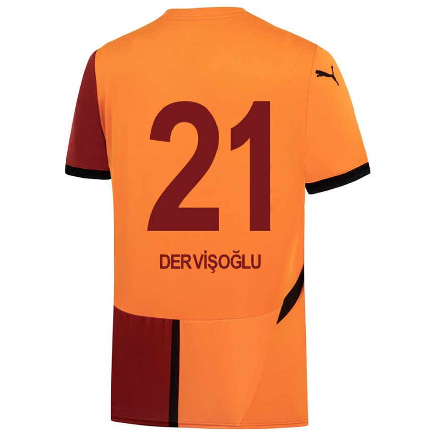 Vaikiškas Halil Dervişoğlu #21 Geltona Raudona Namų Marškinėliai 2024/25 T-Shirt