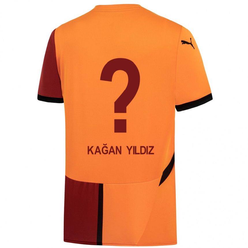 Vaikiškas Onur Kağan Yıldız #0 Geltona Raudona Namų Marškinėliai 2024/25 T-Shirt