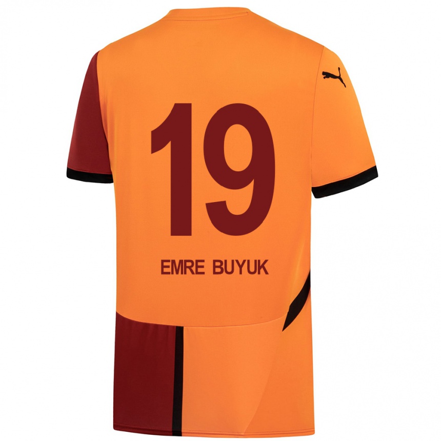 Vaikiškas Enes Emre Büyük #19 Geltona Raudona Namų Marškinėliai 2024/25 T-Shirt