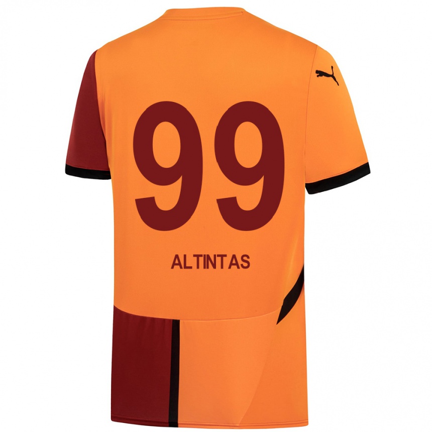 Vaikiškas Benan Altıntaş #99 Geltona Raudona Namų Marškinėliai 2024/25 T-Shirt