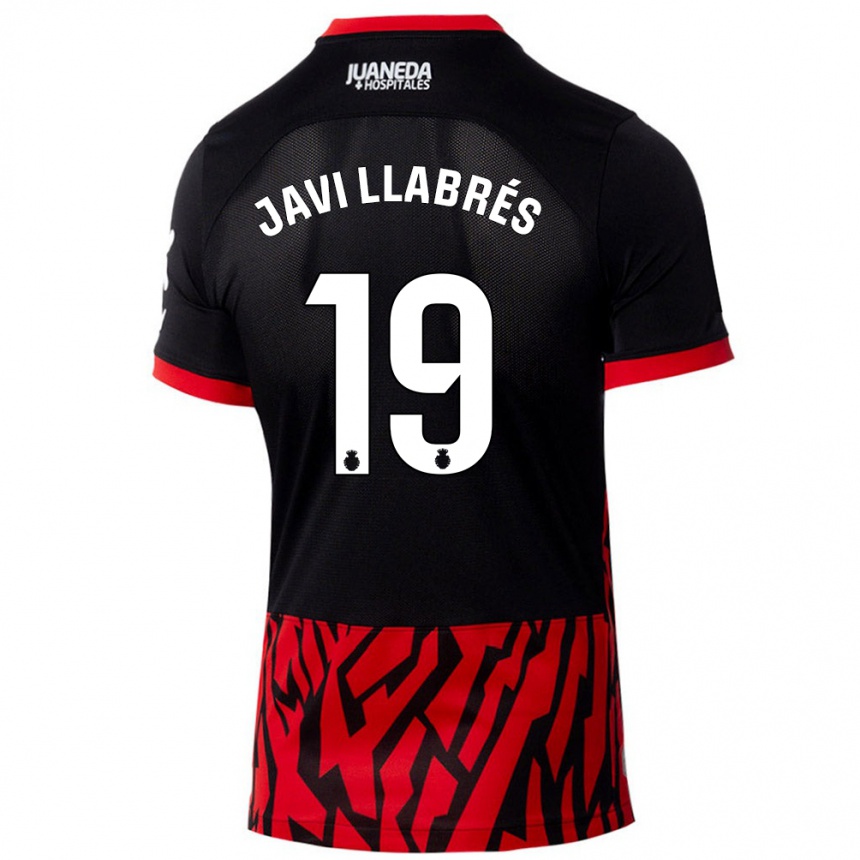 Vaikiškas Javi Llabrés #19 Juoda Raudona Namų Marškinėliai 2024/25 T-Shirt