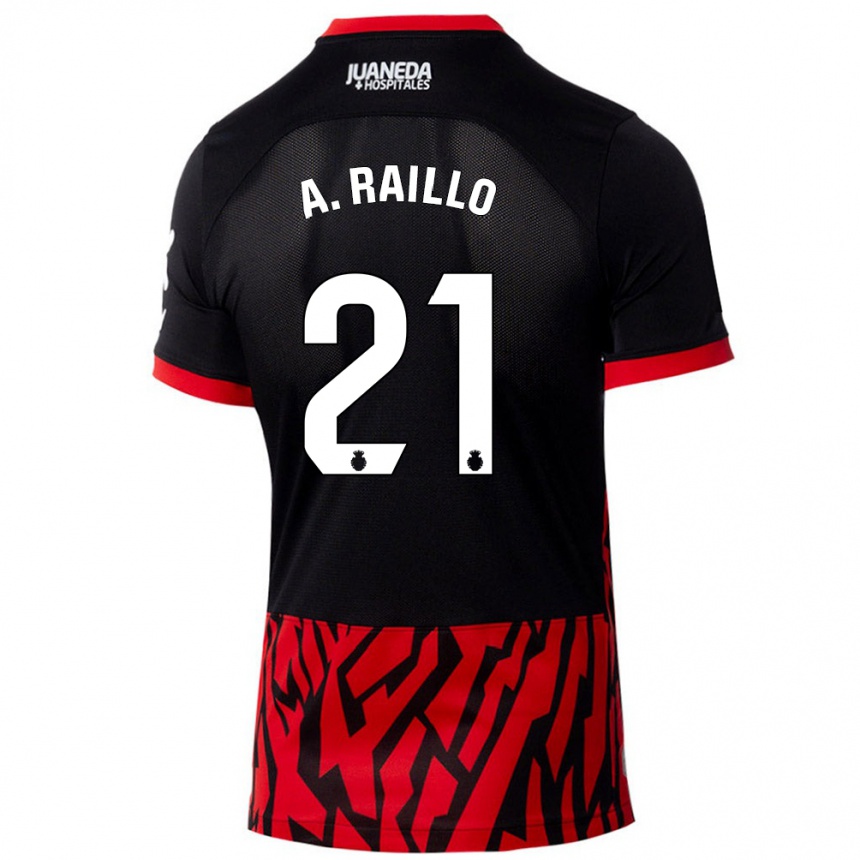 Vaikiškas Antonio Raíllo #21 Juoda Raudona Namų Marškinėliai 2024/25 T-Shirt