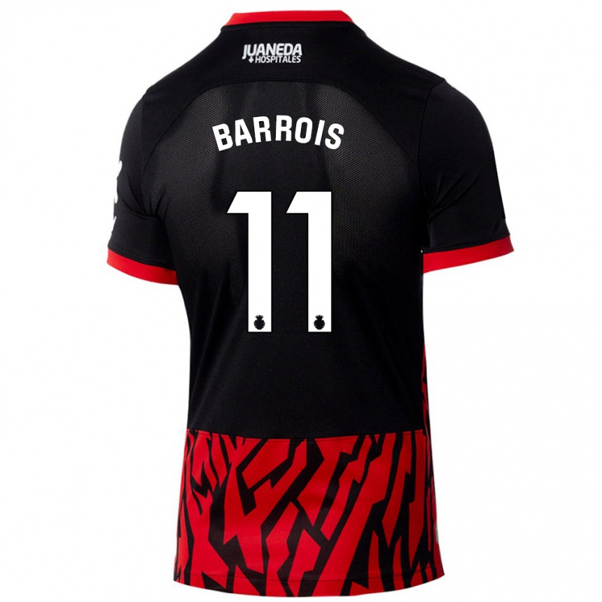 Vaikiškas Eliott Barrois #11 Juoda Raudona Namų Marškinėliai 2024/25 T-Shirt