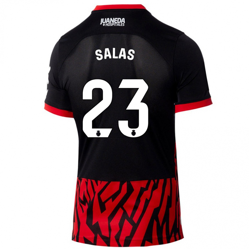 Vaikiškas Jan Salas #23 Juoda Raudona Namų Marškinėliai 2024/25 T-Shirt