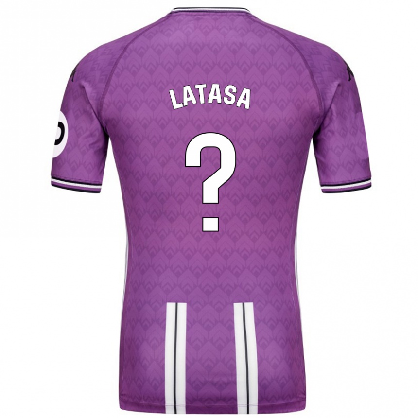 Vaikiškas Juanmi Latasa #0 Violetinė Balta Namų Marškinėliai 2024/25 T-Shirt