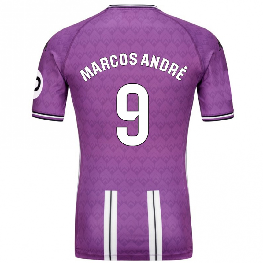 Vaikiškas Marcos André #9 Violetinė Balta Namų Marškinėliai 2024/25 T-Shirt