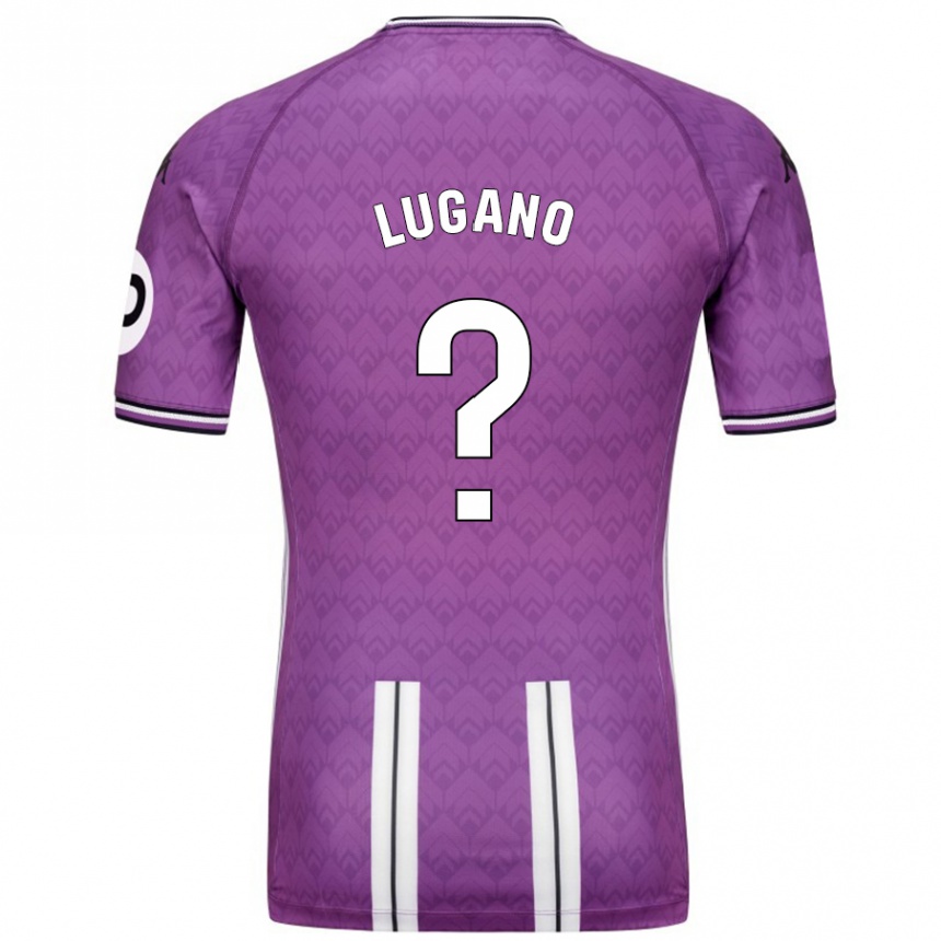 Vaikiškas Thiago Lugano #0 Violetinė Balta Namų Marškinėliai 2024/25 T-Shirt