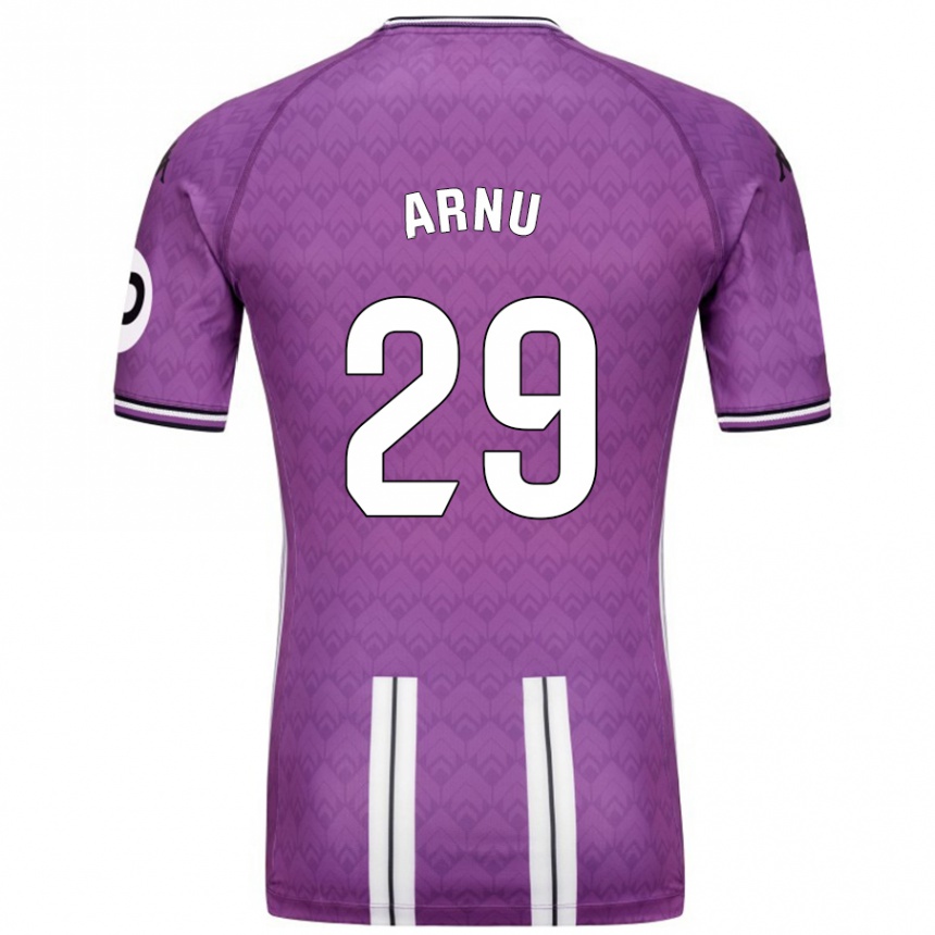 Vaikiškas Adrián Arnu #29 Violetinė Balta Namų Marškinėliai 2024/25 T-Shirt