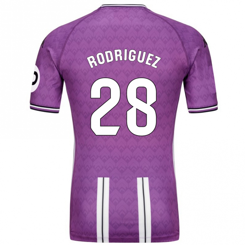 Vaikiškas Yago Rodríguez #28 Violetinė Balta Namų Marškinėliai 2024/25 T-Shirt