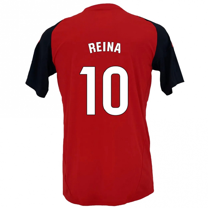 Vaikiškas Alberto Reina #10 Raudona Juoda Namų Marškinėliai 2024/25 T-Shirt