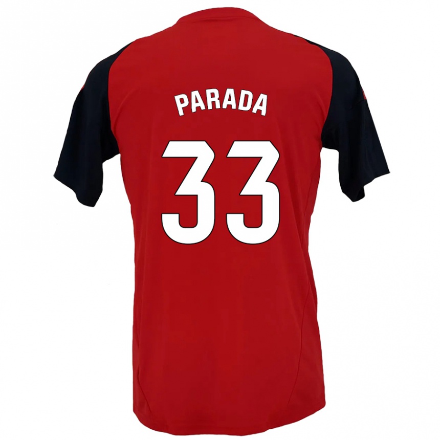 Vaikiškas Victor Parada #33 Raudona Juoda Namų Marškinėliai 2024/25 T-Shirt