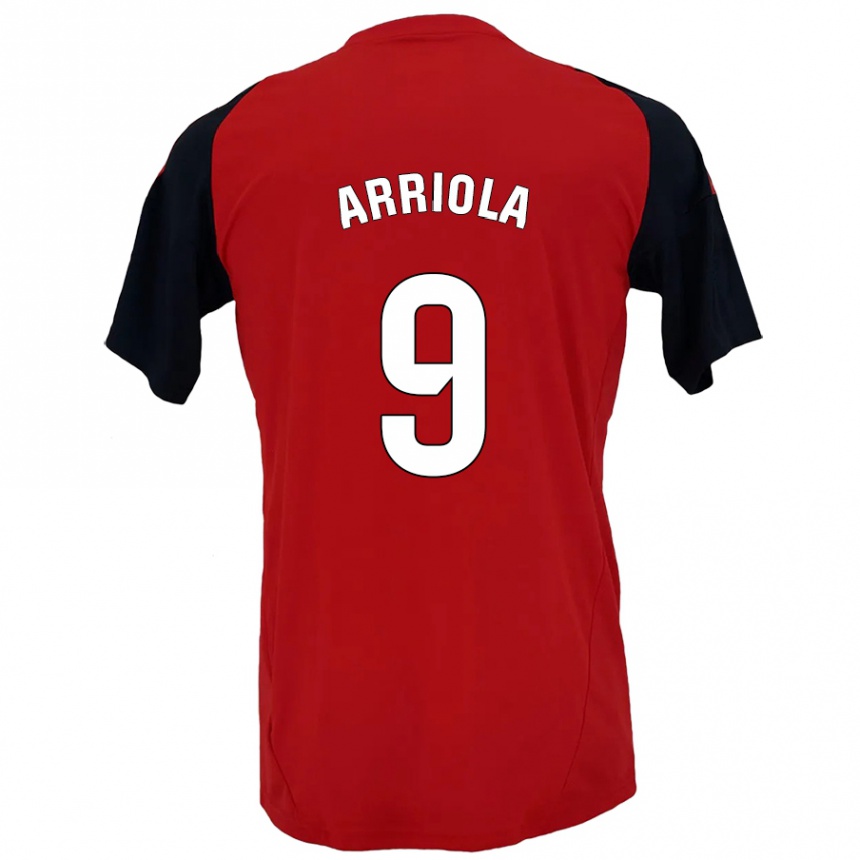 Vaikiškas Marcos Arriola #9 Raudona Juoda Namų Marškinėliai 2024/25 T-Shirt