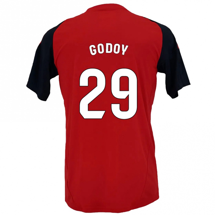 Vaikiškas Alan Godoy #29 Raudona Juoda Namų Marškinėliai 2024/25 T-Shirt