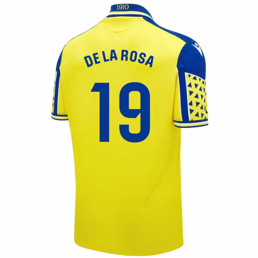 Vaikiškas José Antonio De La Rosa #19 Geltona Mėlyna Namų Marškinėliai 2024/25 T-Shirt