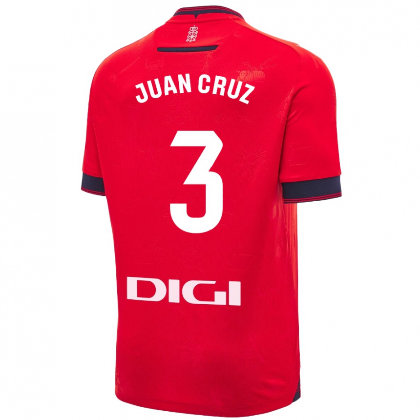 Vaikiškas Juan Cruz #3 Raudona Balta Namų Marškinėliai 2024/25 T-Shirt