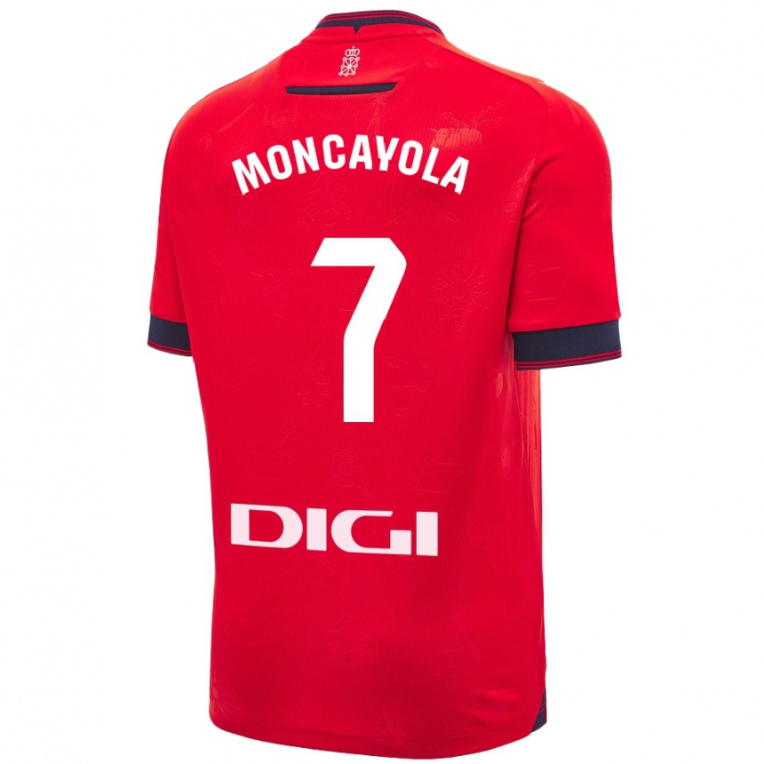 Vaikiškas Jon Moncayola #7 Raudona Balta Namų Marškinėliai 2024/25 T-Shirt