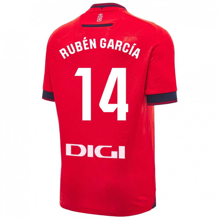 Vaikiškas Rubén García #14 Raudona Balta Namų Marškinėliai 2024/25 T-Shirt